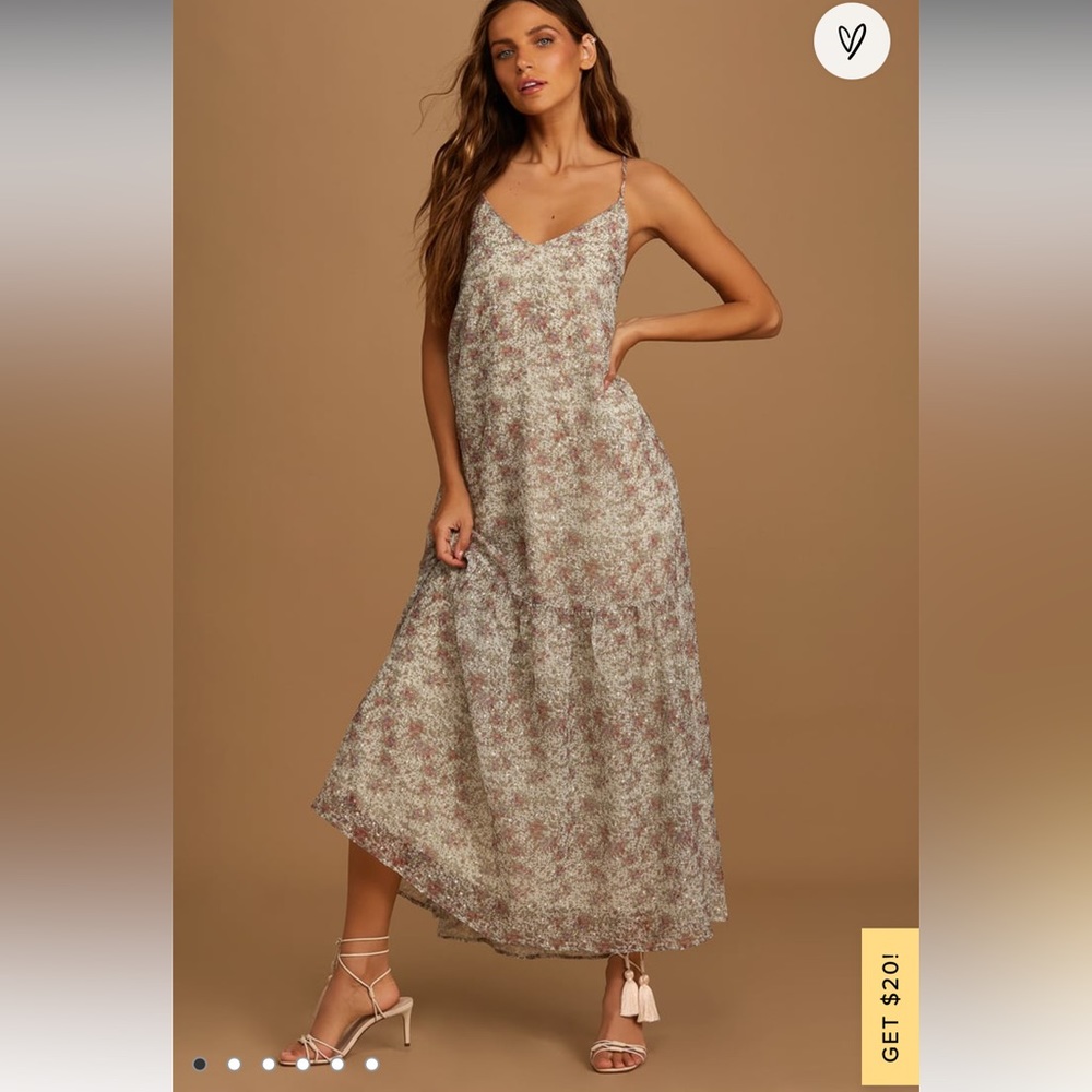 Lulus Tiered Lace-Up Maxi Dress